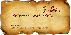 Fürster Szórád névjegykártya